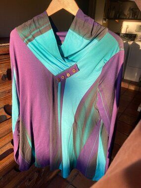 Azalea by Firmiana Brightly-colored Relaxed-fit Tunic Top sz 1XL